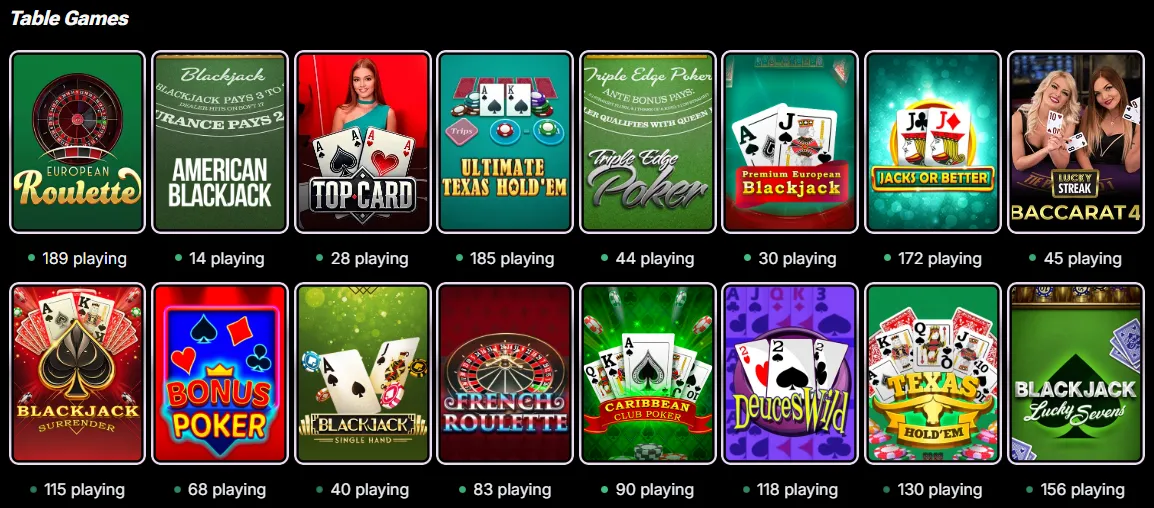 luckycrew casino table